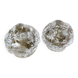 Pair of candlesticks "Snowball" – Ann Wolff for Kosta Boda, Sweden (1973)