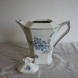 Antique porcelain coffee pot Blue flowers