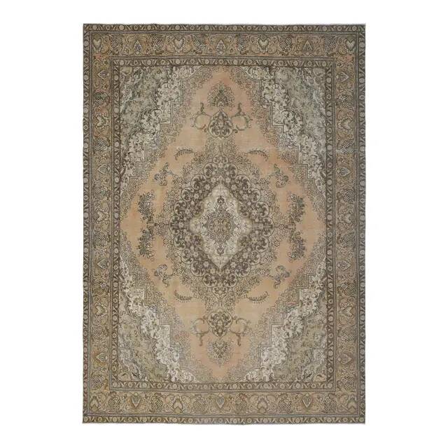 1970s Vintage Persian Handmade Wool Orange Area Rug 276x386