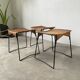 Set trois tabourets osier et métal Raoul Guys