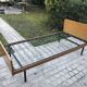 Bed in blond wood and feet 1950 vintage metal - 1 person