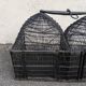 Double bird cage black iron old country decoration ethnic domes