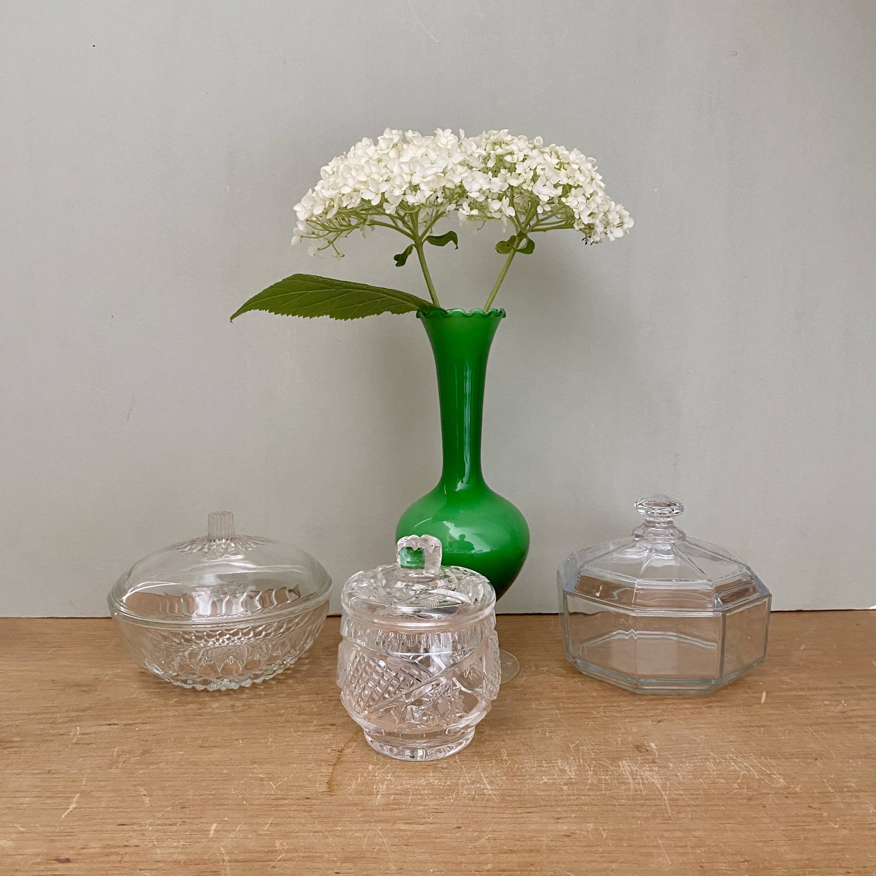 Set of 3 vintage glass candy jars
