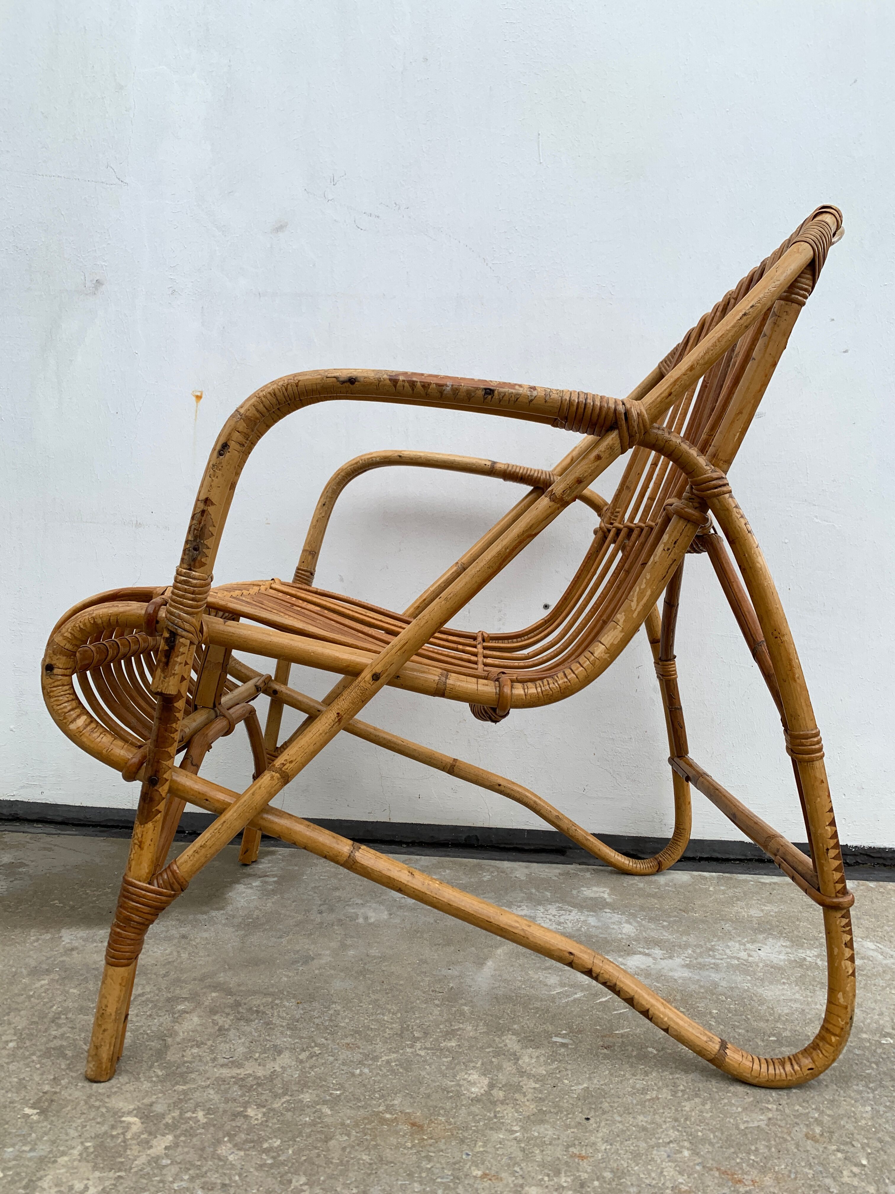 Fauteuil en rotin, 1960