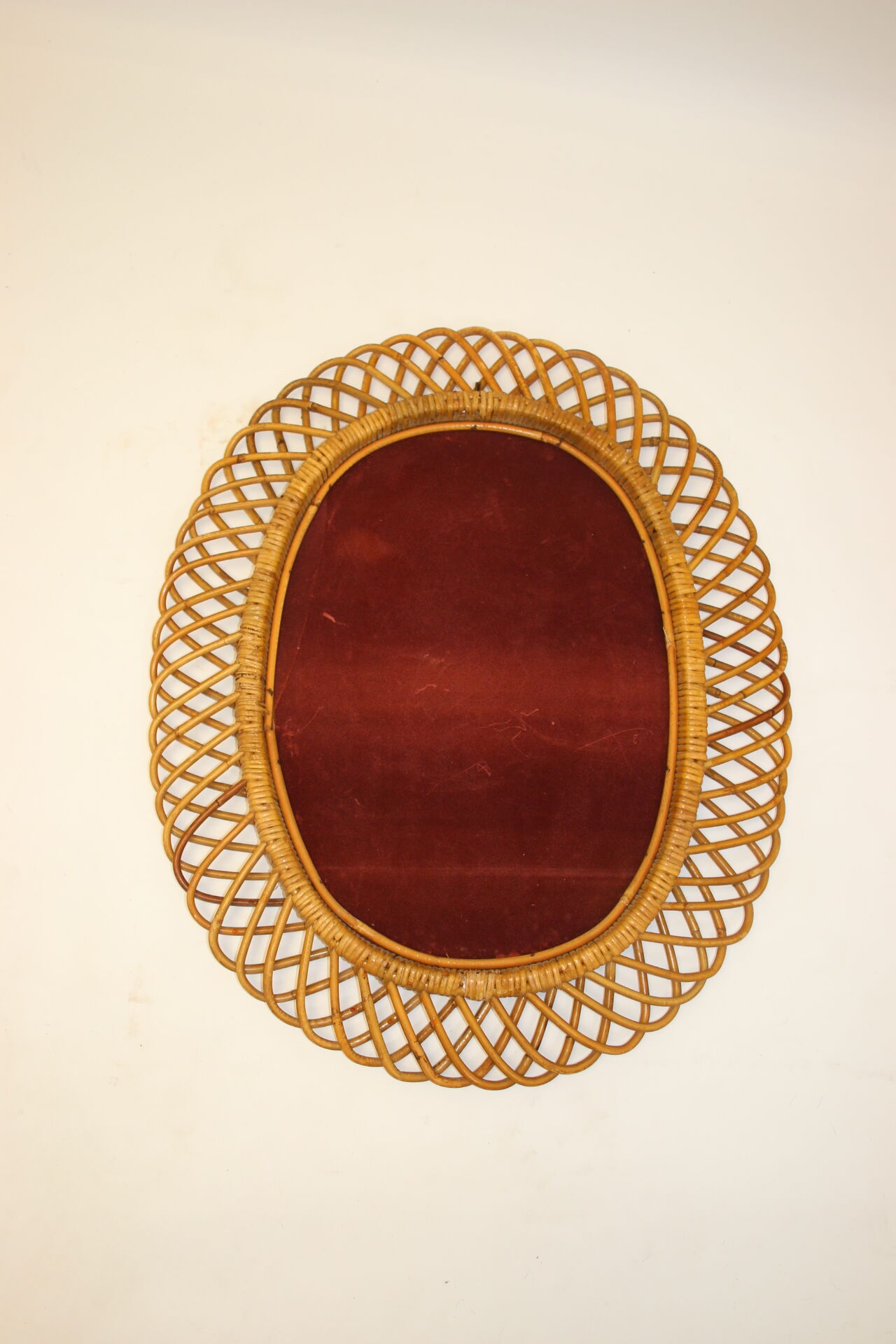 Miroir ovale en bambou