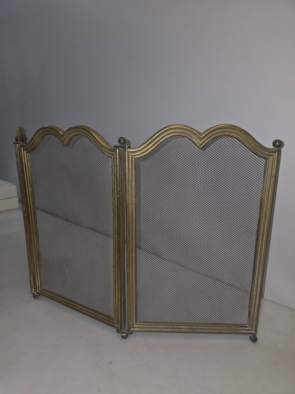 Small brass fire screen/fireplace screen