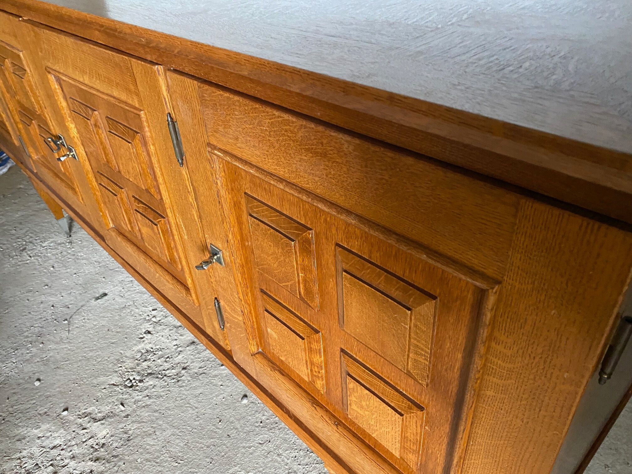 Scandinavian type oak and oak veneer cabinet nf 1950