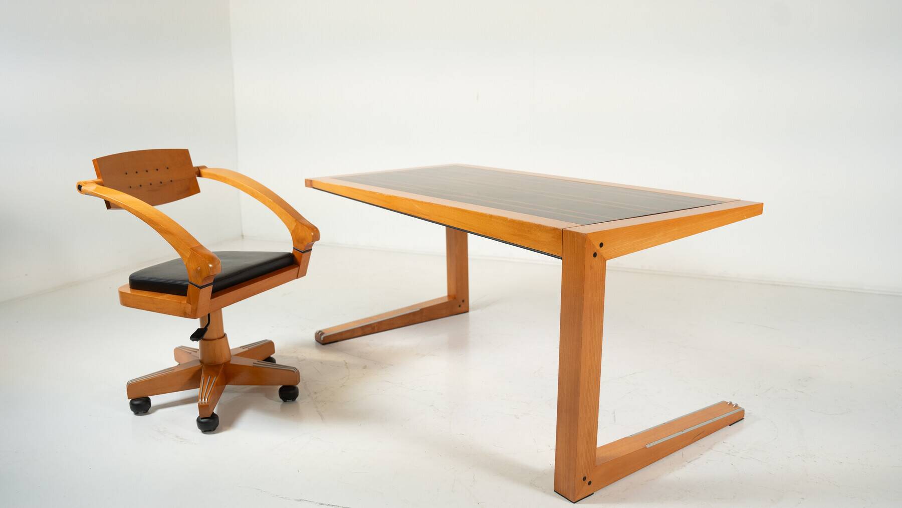 Mid-Century Desk and Matching Chair by Massimo Scolari for Giorgetti, Italy