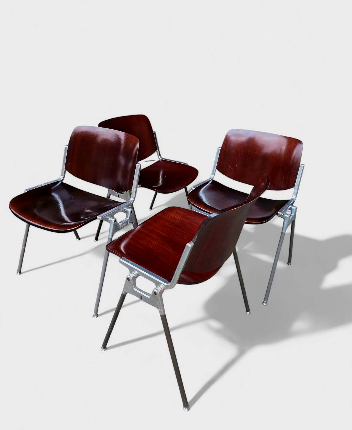 Set of 4 DSC 106 chairs by G. Piretti for Castelli - Circa 1960
