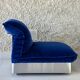 Stainless steel and royal blue velvet armchair, France, 1970s