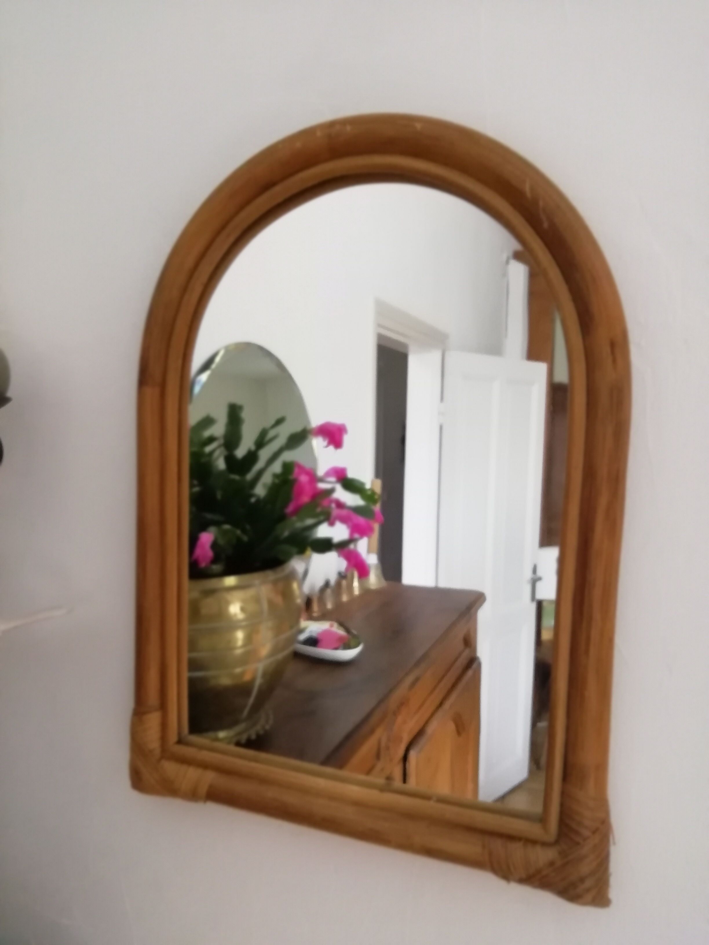 Rattan mirror