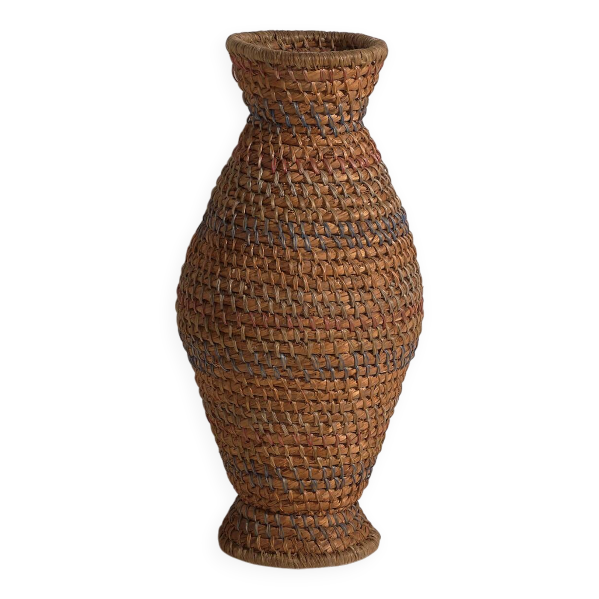 Large antique wicker vase (c.1920) #4