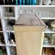 Standing man, cabinet with 1 door, 3 shelves in beige wood