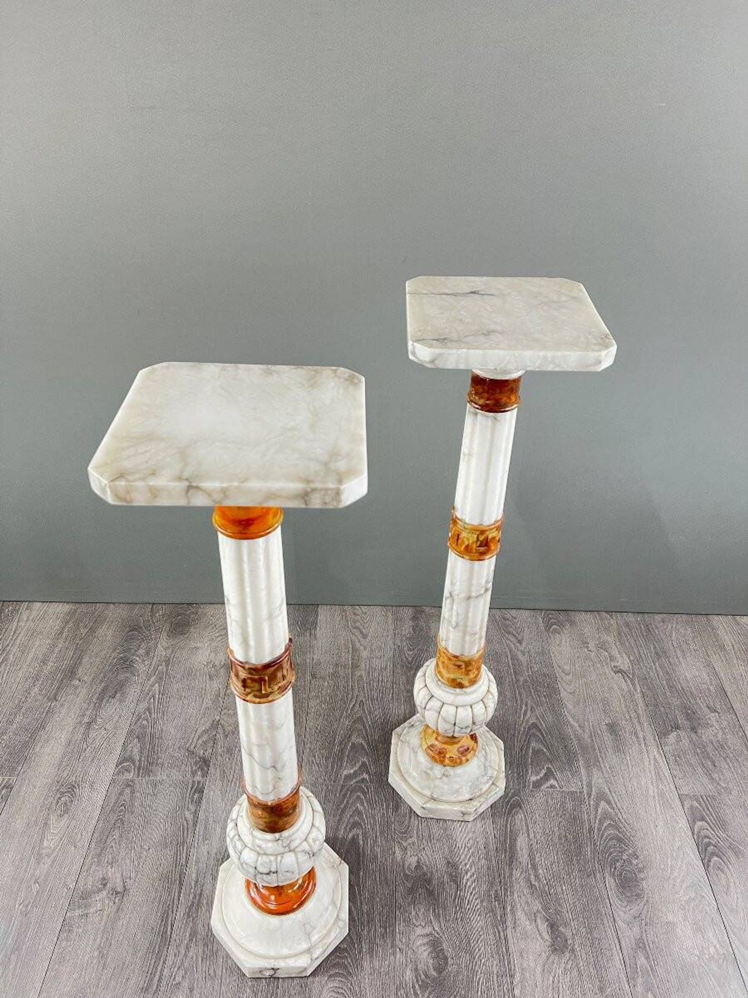 Pair of marble columns, late 19th century work