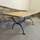 Table en fer forgé et bois massif
