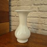 Vintage floral white opaline trumpet vase