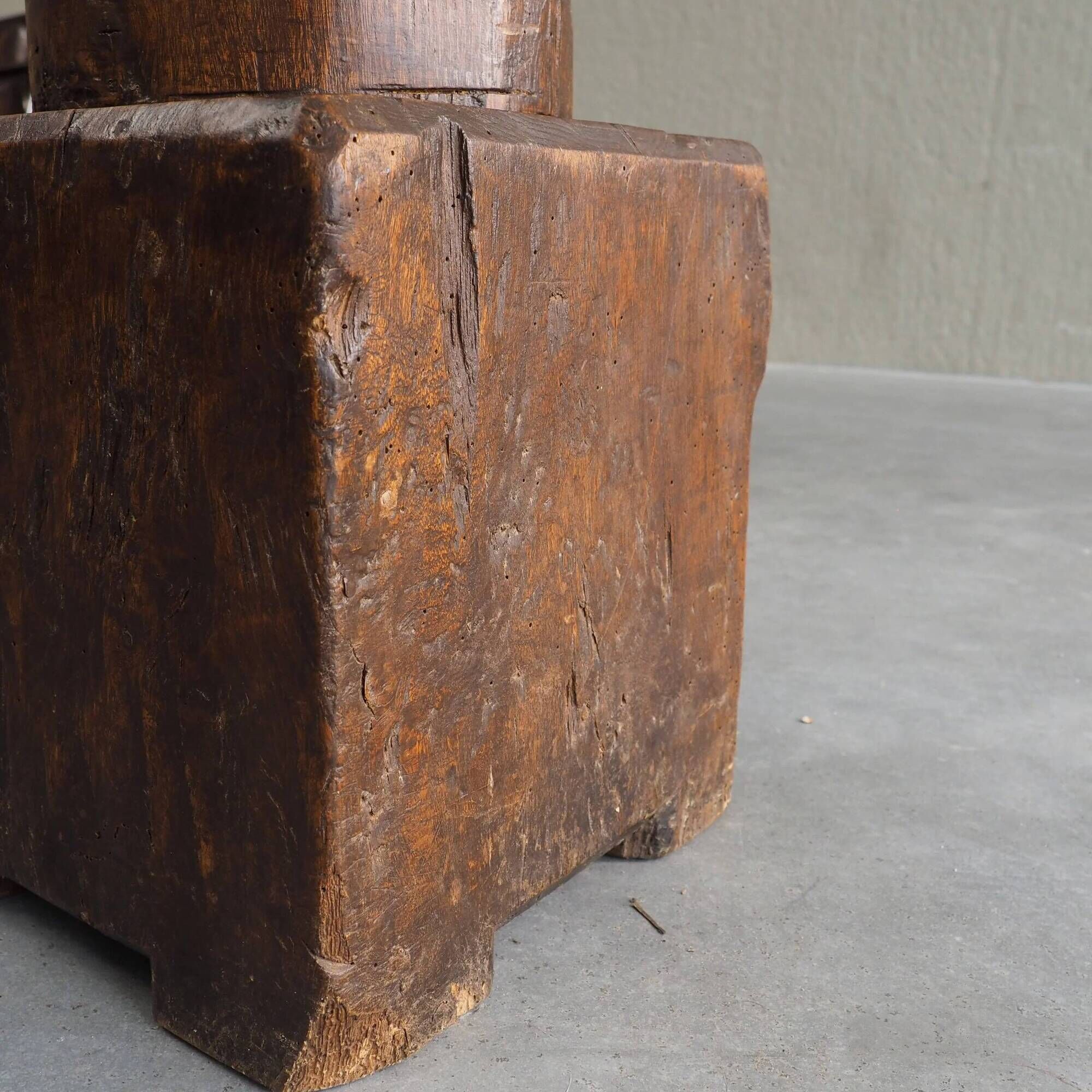 Sculptural solid wood pedestal