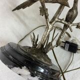 Vintage table lamp S Agudo, marble & silver metal