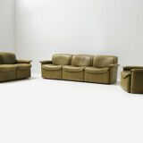 DS-12 modular vintage set in green leather by Team de Sede for De Sede Swiss