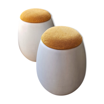 Pair of poufs "egg" Allibert