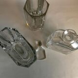 Art Deco three-piece crystal set by Elis Bergh, Kosta, Sweden, 1930s.