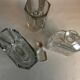 Art Deco three-piece crystal set by Elis Bergh, Kosta, Sweden, 1930s.