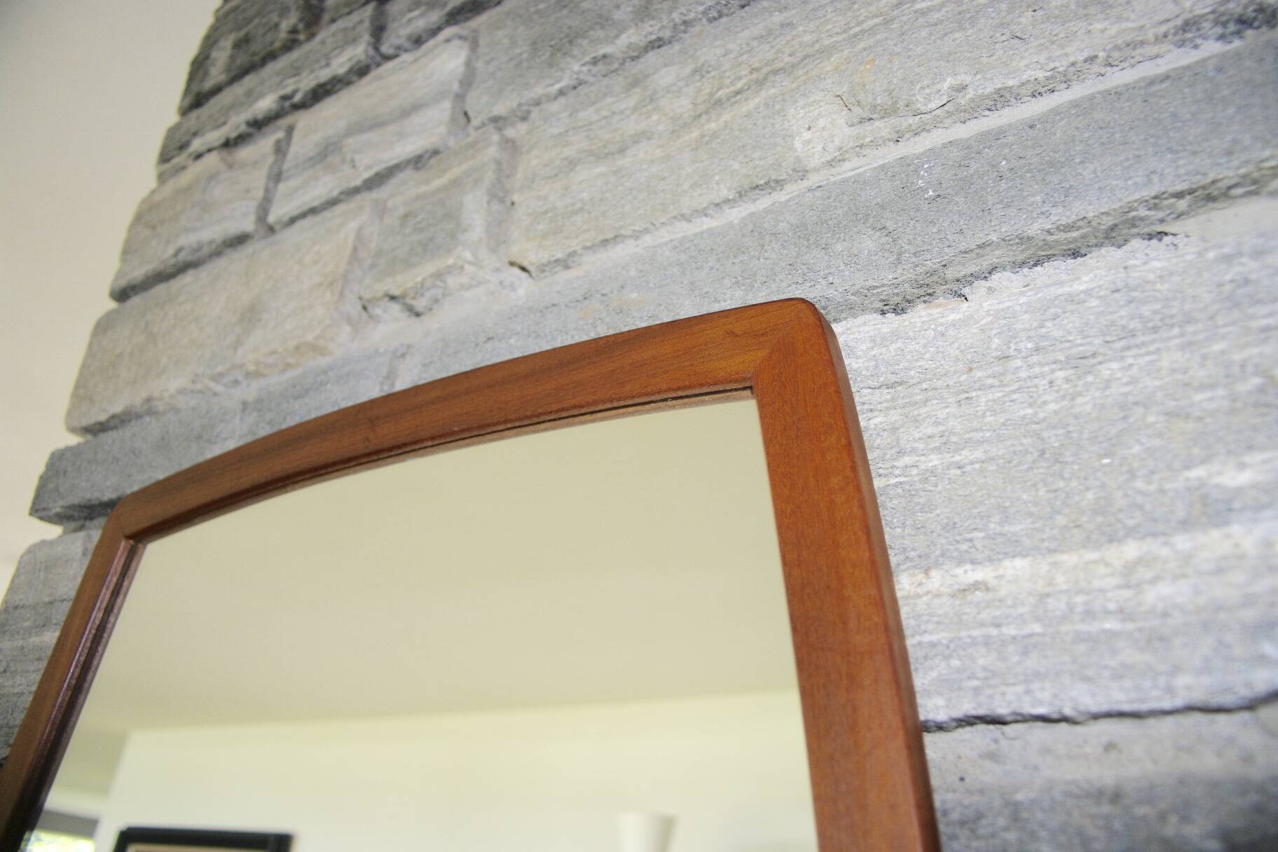 Large vintage teak mirror germany 1960