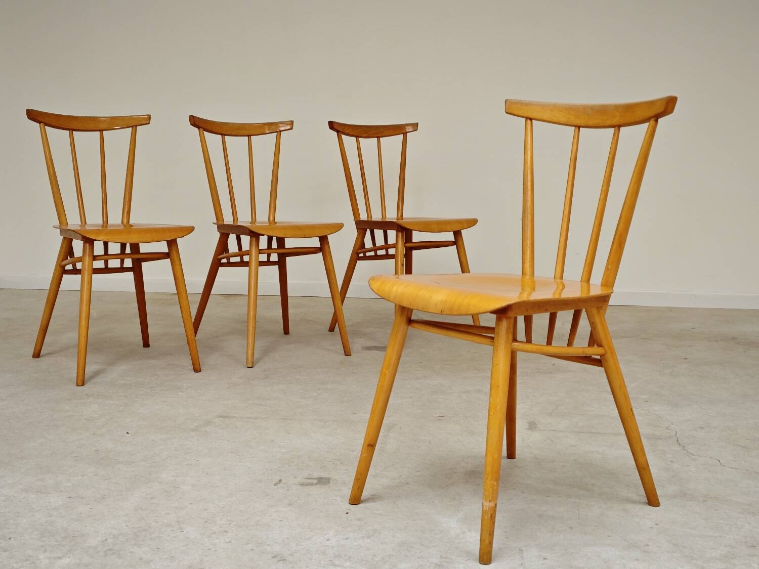 Set of 4 wooden dining chairs by Tatra Nabytok 1960