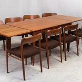 Danish extendable table teak No. 254 by Niels Otto Møller for JL Møllers, 1960s