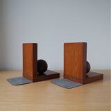 Pair (2) Wooden Bookends - Amsterdam School - 1920s, the Netherlands