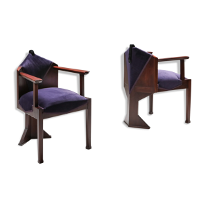 Paire de fauteuils art