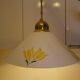 Vintage 1970s white enamelled sheet metal pendant