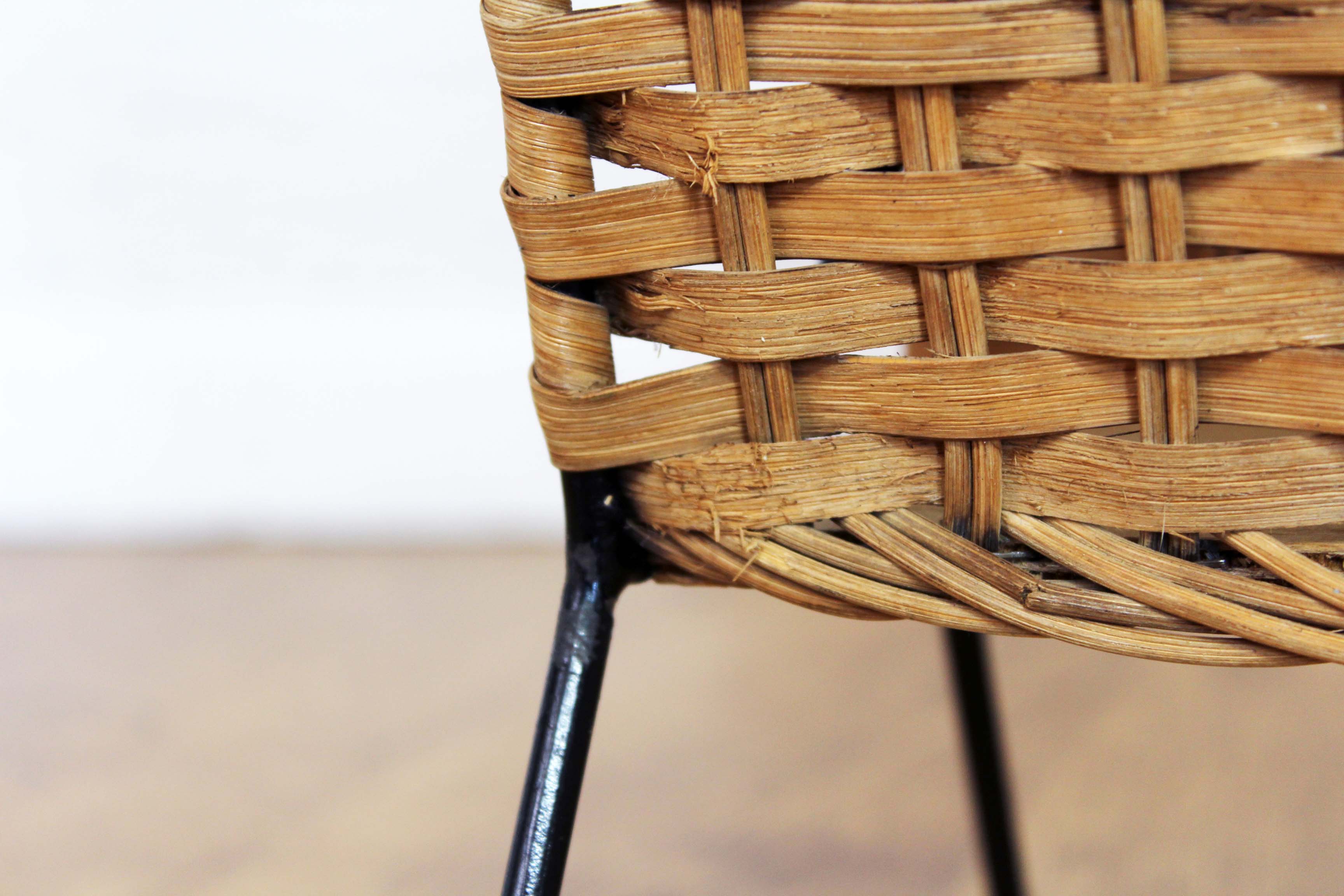 Vintage wicker magazine rack