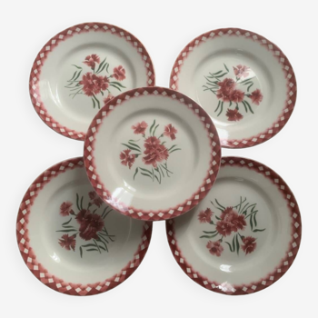 Set of 5 Sarreguemines plates