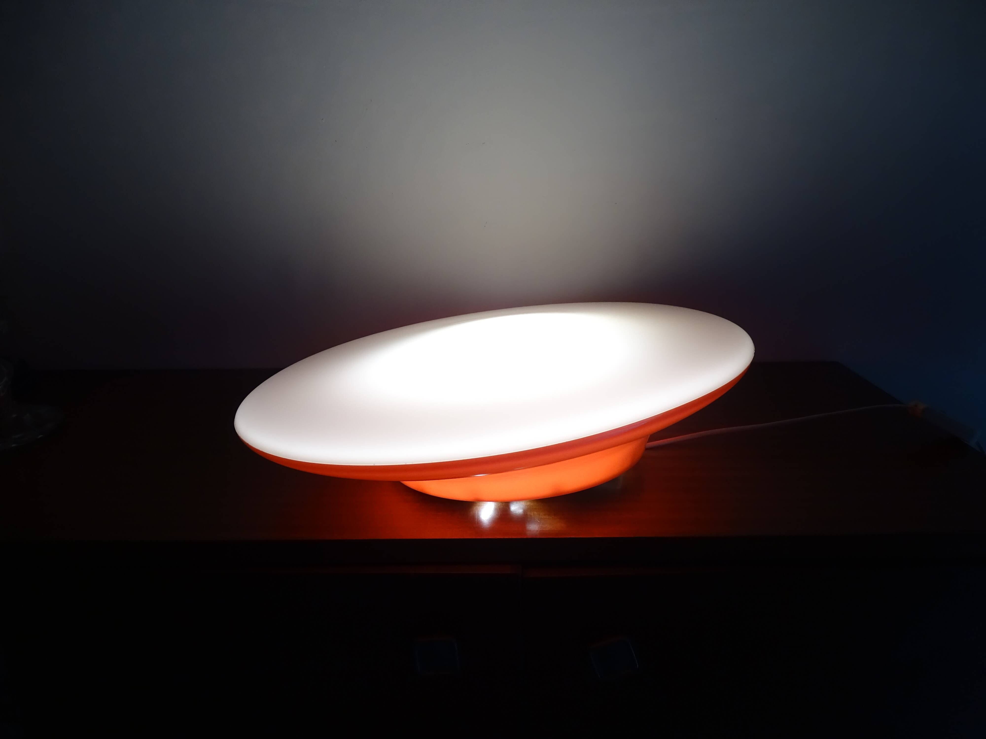 ARTEMIDE 1980 oval design wall light by Patrick Jouin orange/white 1