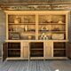Old office furniture, raw oak wood.