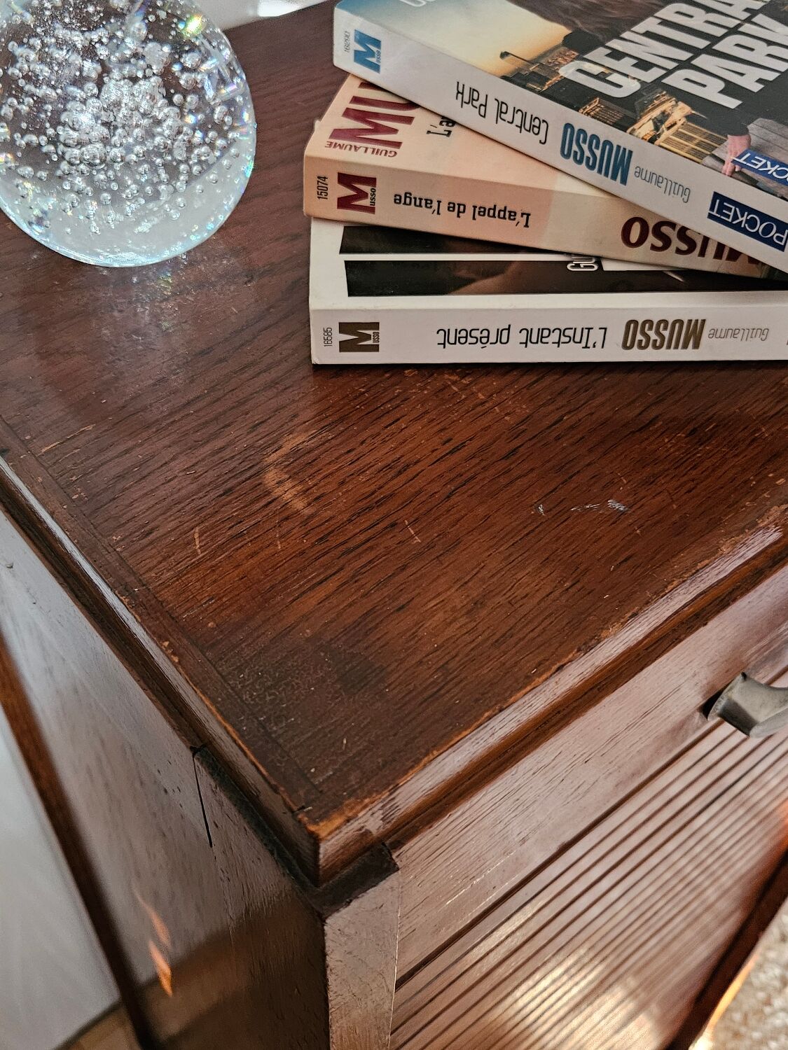 Meuble rideau chêne vintage