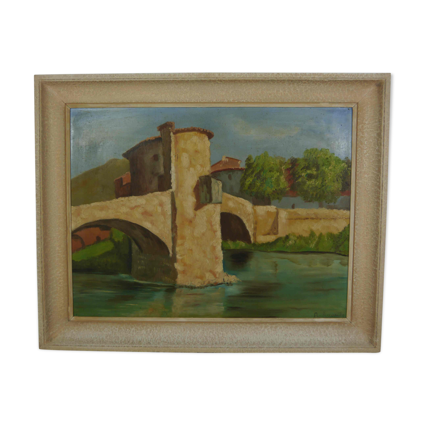 Oil painting on wood by R Accaries