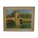 Peinture à l'huile sur bois de R Accaries