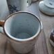 Lot de 6 tasses et 6 soucoupes à café en grès français