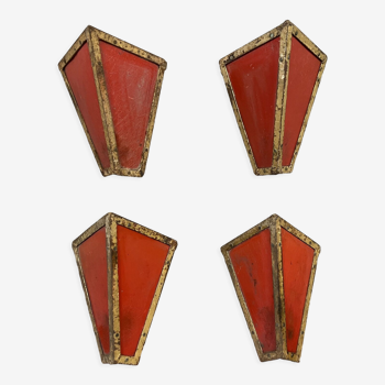 Série de 4 appliques pour manège forain type carrousel époque art déco vers 1925