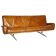 Vintage hand-dyed leather canapé, mid-century style.