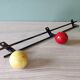 Coat rack steel pateres balls wood
