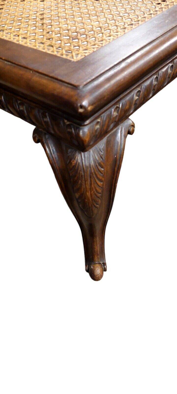 Solid carved walnut stool, early 1900s