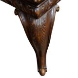 Solid carved walnut stool, early 1900s