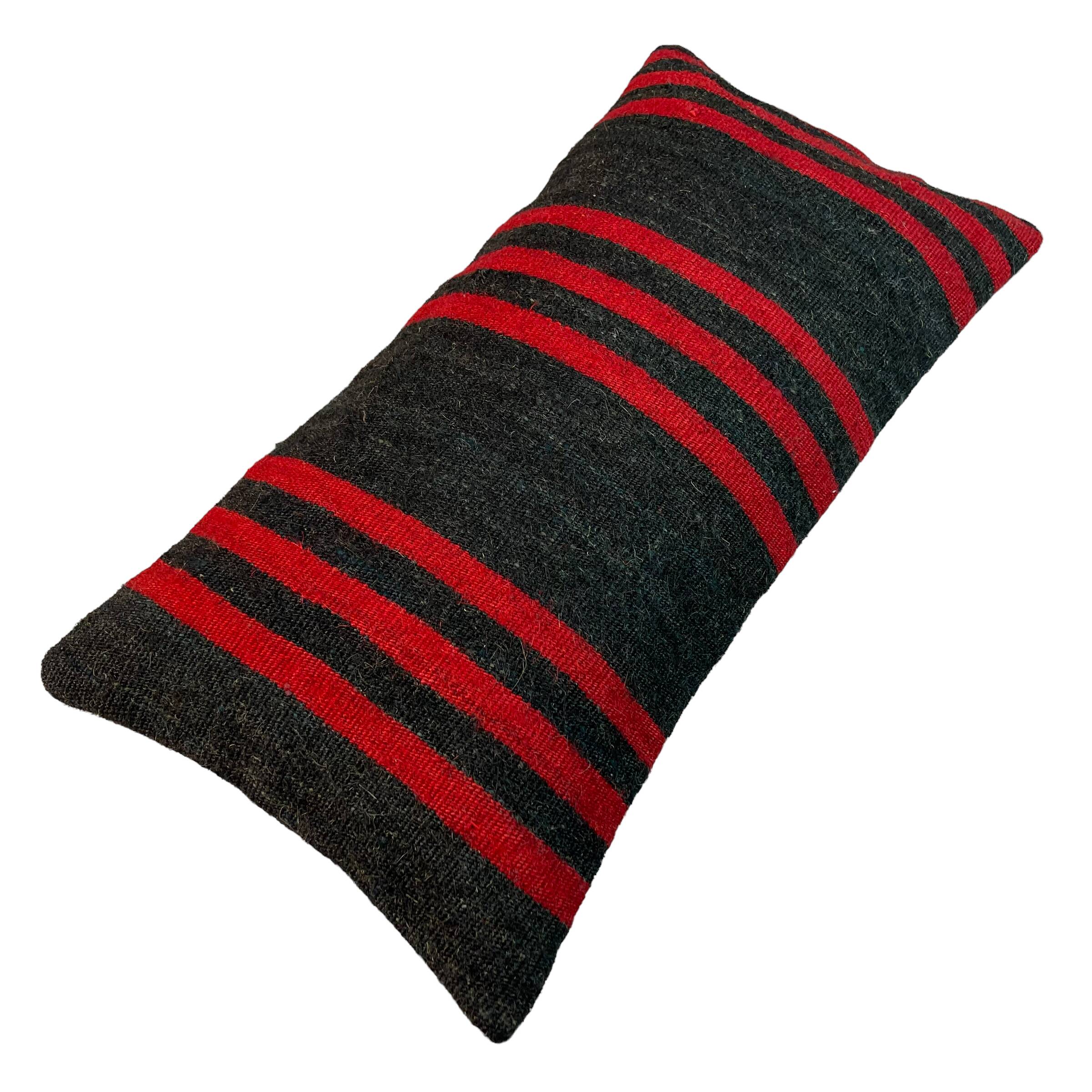 Vintage turkish kilim cushion cover , 30 x 60 cm