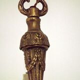 Vintage french bronze ornate detail 5 light chandelier