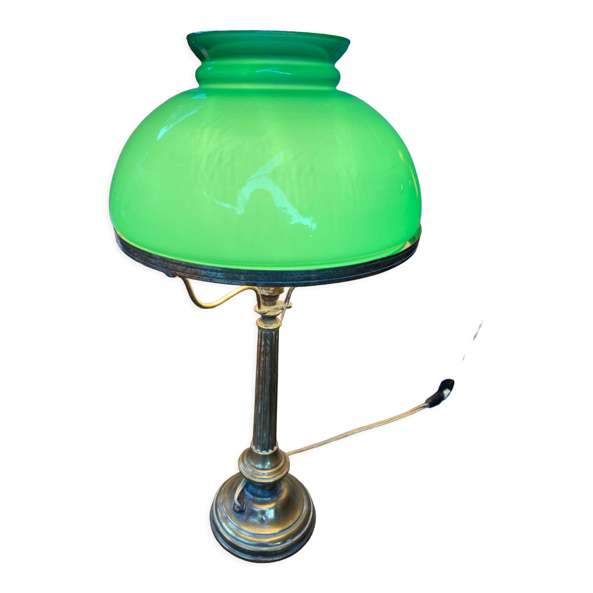 Green opaline lamp