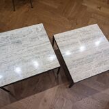 2 Travertine coffee tables