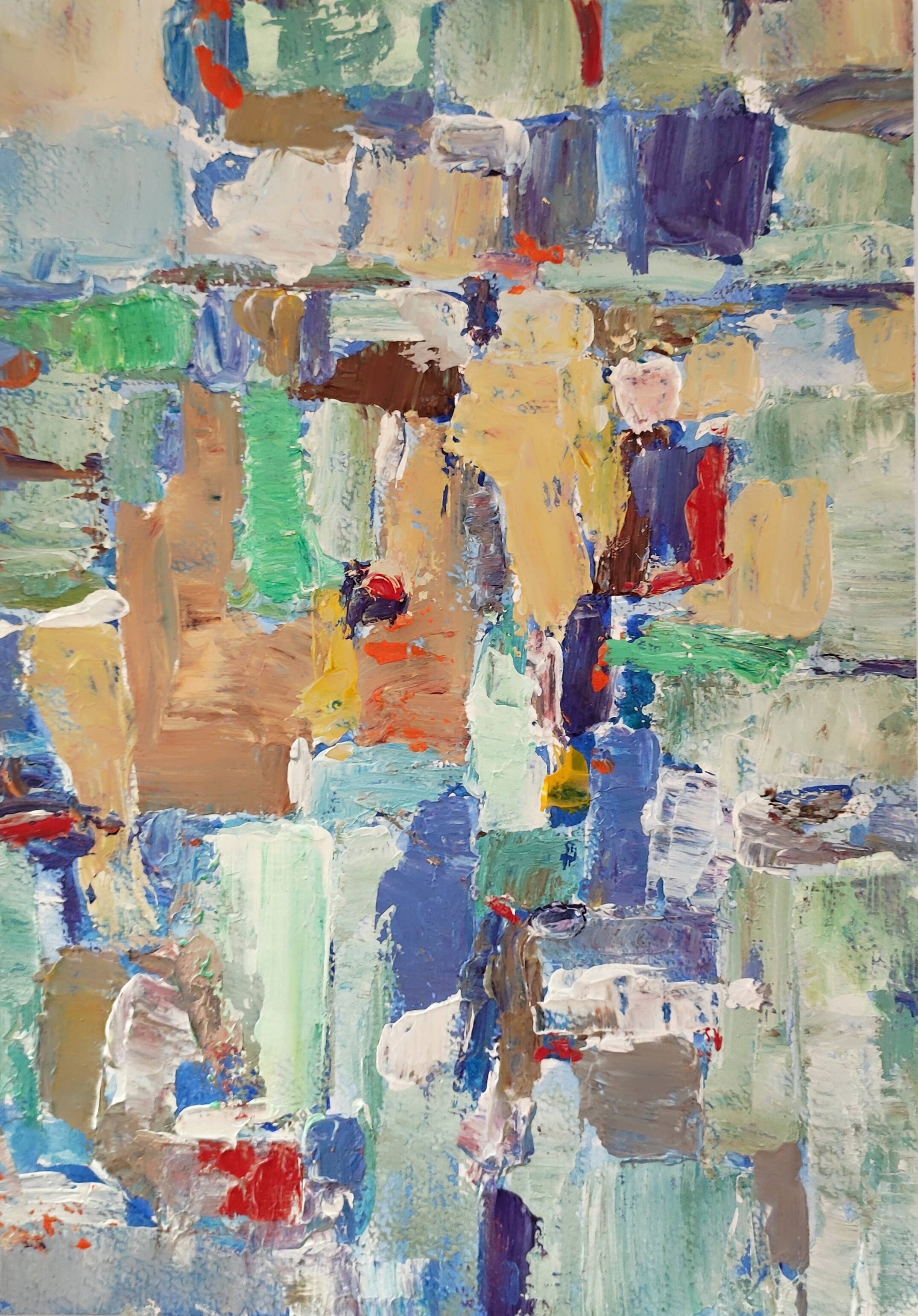 Original painting Abstract art mixed media on paper